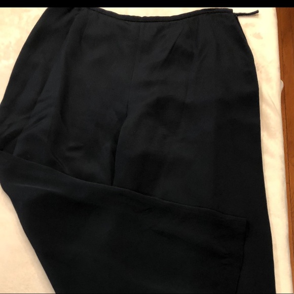 Worth Pants - Worth New York Blue 100% Silk Woven Side Zip Flat Front Dress Pants, Size 16